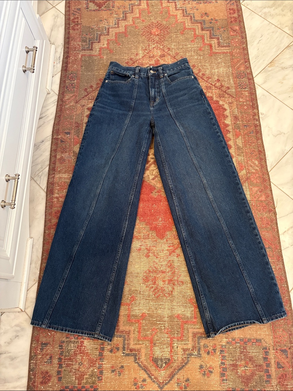 Madewell Jeans Womens 25 Superwide Leg High Rise Carrington Wash Boho - Picture 2 of 4